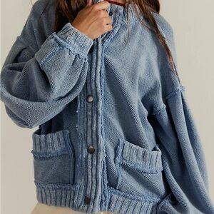 We The Free $168  Cute In This Cardi Dusty Blue Medium NWOT